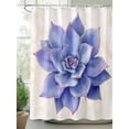 thumbnail image 2 of Fsddascl Blue Purple Flower Shower Curtain Set - Extra Long 72" x 96" Washable Bathtub Curtain with 12 Hooks, Succulents Ferns Abstract Watercolor Waterproof Fabric Stall Shower Curtains for Bathroom, 2 of 6