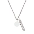 thumbnail image 1 of Delight Jewelry Acrylic 1/2" Disc Imitation Pearl Silvertone Sisters Best Friends Forever Bar Charm Necklace, 23", 1 of 4
