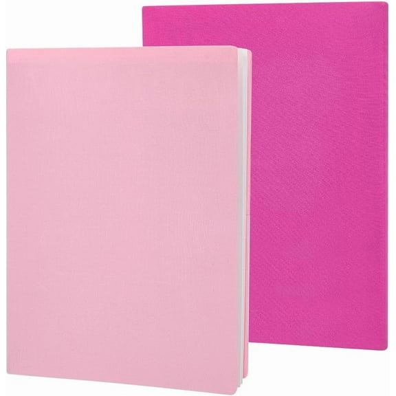 2Pcs Pink Stretchy Book Cover 9 x 14in Rose Red Notebook Wrap Sleeve Up to 9 x 11in Elastic Stretchable Cloth Washable Reusable Rectangle Protect Covers for Hardcover Book Paperback Textbook
