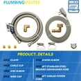 thumbnail image 4 of Krydros 6-ft. Braided Stainless Steel Dishwasher Installation Kit with 3/8-in. Compression Hose, Power Cord, and Adapters, 4 of 6
