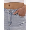 thumbnail image 2 of No Boundaries Denim Relaxed Fit High Rise Shorts, 6" Inseam, Women's, 2 of 5
