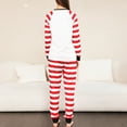 thumbnail image 3 of Conjunto de pijama navideño, ropa de dormir navideña de manga larga a rayas rojas y blancas, ropa de dormir a rayas de manga larga ultra sensible, 3 of 4