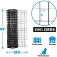 thumbnail image 3 of Fencer Wire Vinyl Coated 16 Gauge Welded Fence Wire Roll, Mesh Size 2-Inch x 3-Inch, Black Metal Garden Fencing Wire Grid Hardware Cloth, Multiple Use for Home Improvement, 3 of 9