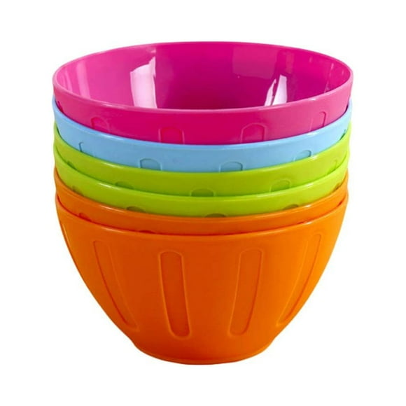 12 Pcs Plastic Bowls Colorful Reusable Salad Bowls Facial Mask Seasoning Bowls Home Household Bowls (Random Color)