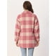 thumbnail image 4 of Chaqueta Mujer Lana Cuadros Bolsillos Botones Solapa Rosa XL Allegra K, 4 of 6