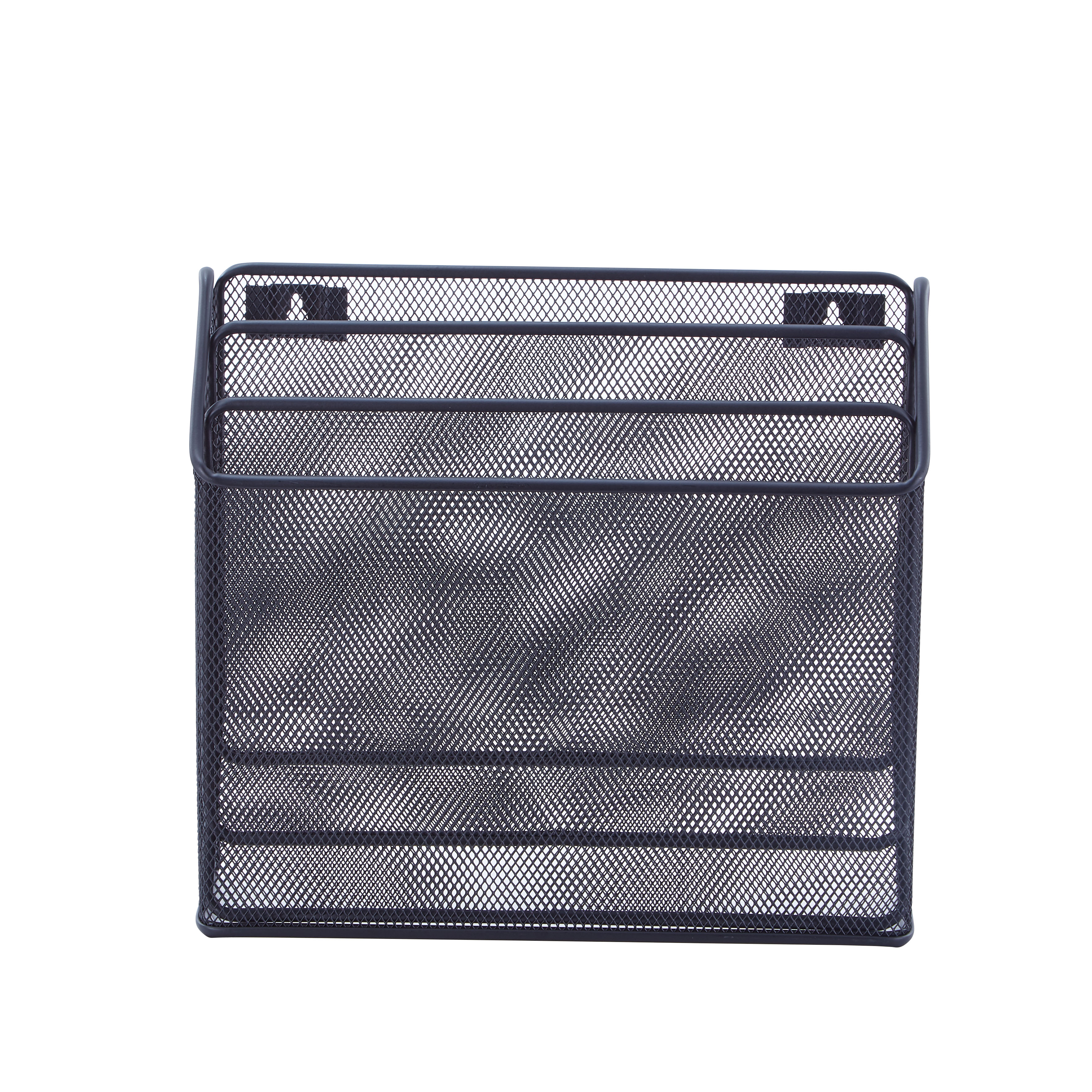 Pen+Gear Metal Mesh Desk Organizer, 3-Tier Wall Mount, Black photo 5
