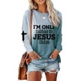 thumbnail image 1 of Easter Women's Gradient Letter Print Long Sleeve Top, 1 of 2
