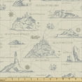 thumbnail image 1 of Vintage Cartography Fabric by the Yard, Abstract Mont Saint Michel Gulf of Courage Fortress Engraving, Upholstery Fabric for Dining Chairs Home Decor Accents, Dust Dusk Eggshell by Ambesonne, 1 of 5