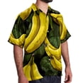 thumbnail image 2 of Banana Men's Short Sleeve Hawaiian Shirt Button Down Poplin Beach Casual Printed Unisex Summer Tops, 2 of 6
