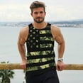thumbnail image 4 of Wukai American Flag Camo Print Men’s Workout Tank Top Sleeveless Muscle T shirt Gym Running Fitness Tank Top-Large, 4 of 7