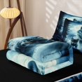 thumbnail image 6 of Manfei Mystic Moon Wolf Zipper Full Size Comforter Sets with Fitted Sheet and 2 Pillowcases,Calm Woodland Zipper Bedding Set,Navy Blue,Black Reversible,4pcs, 6 of 8
