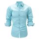 thumbnail image 1 of Ceisia Men's Solid Satin Long Sleeve Dress Shirt with Chest Pocket for Business & Casual Wear Mint Green L Gifts, 1 of 5