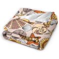thumbnail image 2 of Soft Flannel Blanket Hand Drawn Seashells Throw Blanket,Warm Blanket Anti-pilling Washable Single Blanket Children, 2 of 5