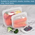 thumbnail image 3 of Silicona Alimentos Almacenamiento Bolsa 3 uds, Reutilizables Congelador Bolsas Silicona Contenedores Snack Bolsas para Comida Carne Fruta Verduras-Blanco+Azul+Gris (S+M+L), 3 of 5
