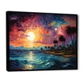 thumbnail image 2 of Designart Large Palms & Palm Trees framed wall Art, Colorful Bold Palm Trees horizon I , Palms & Palm Trees framed wall art decor, Multi-Color Traditional black framed wall art, black frame, 2 of 5