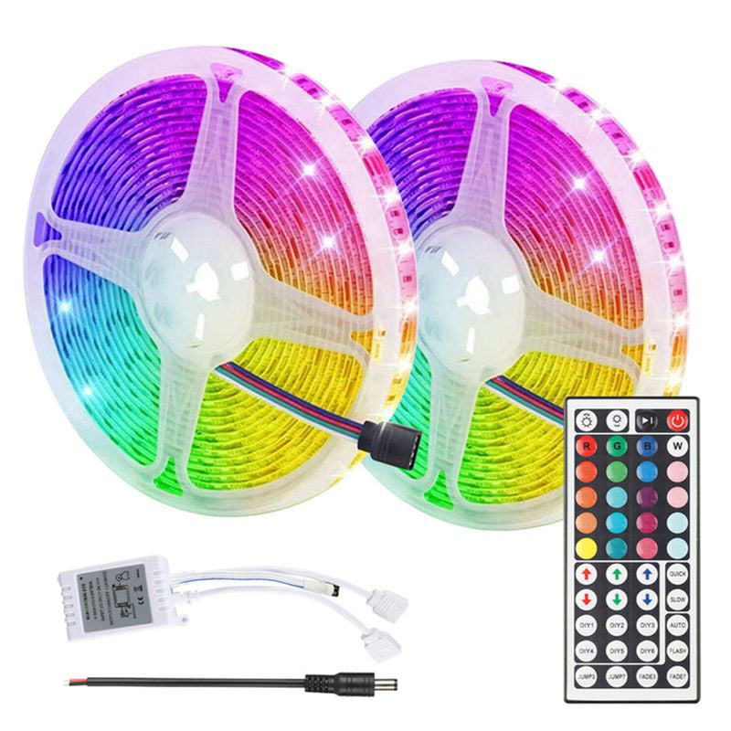 32FT Flexible 3528 RGB LED SMD Strip Light Remote Fairy Lights Room TV Party Bar