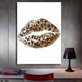 thumbnail image 6 of Mudket Gold Glitter Leopard Print Lip Kiss Canvas Wall Art, Fashion Glam Makeup Wall Decor Pictures Waterproof Print for Girls Bedroom Bathroom Home Decor , Framed Ready to Hang - 12"L x 8"W, 6 of 9