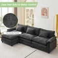 thumbnail image 5 of IPKIG L Shape Sofa Comfy Sectional Cloud Couch for Living Room with Pillows, Modern Chenille Sofa Sleeper Deep Couches with Ottoman (Black, 4-Seat), 5 of 8