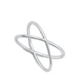 thumbnail image 4 of X Criss Cross Open Promise Ring .925 Sterling Silver Band Jewelry Female Male Unisex Size 10, 4 of 4