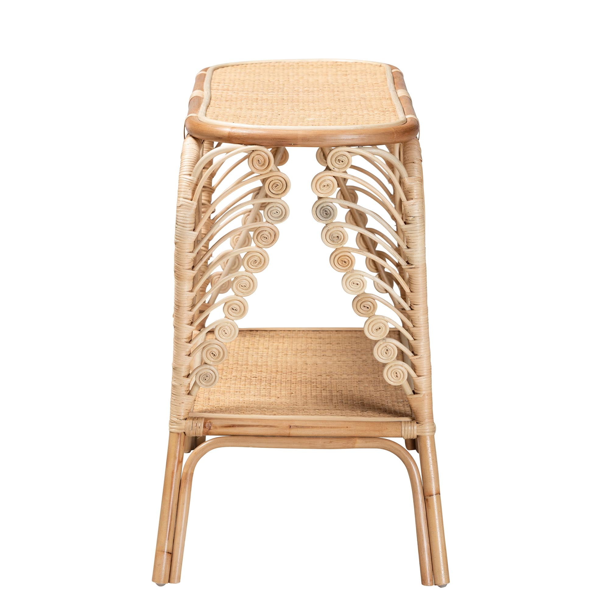 bali & pari Bastet Rattan BOHO Console Tables, Natural Brown