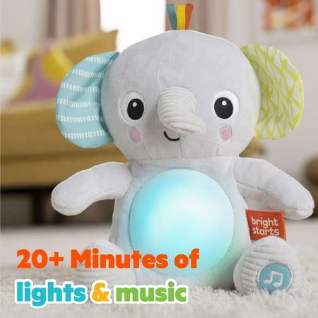 Bright Starts Hug-a-Bye Baby Elephant Stuffed Animal Dual-Mode Soft Toy Soother