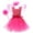 H-Hot Pink1231, variant on FEIFLY Toddler Halloween Girls Princess Dress Tutu Mesh Dress With Wing Fairy Wand Headwear 4pcs Sets Performance Solid Color Festival Clothing