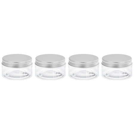 

Uxcell 1oz/ 30ml Round Plastic Jars with Silver Aluminum Screw Top Lid 4 Pack