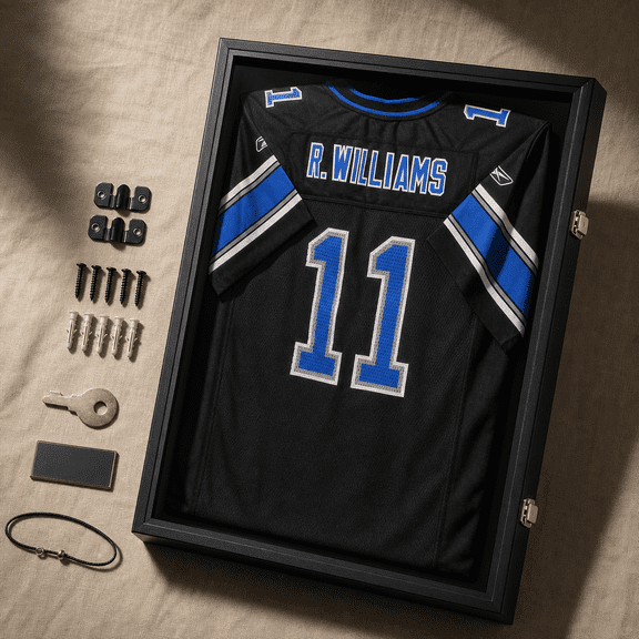 Shadow Box Black Finish Sport Memorabilia Jersey Display Case