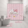 thumbnail image 2 of Hello Kitty Ensemble de Rideau de Douche Sanrio Impression Anime Imperméable Rideau de Douche Ensemble de Quatre Pièces Tapis Couvercle de Toilette en Forme de U LS, 2 of 6
