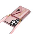 thumbnail image 5 of Allytech Wallet Case for Samsung Galaxy S24 Ultra with Card Holder, Crossbody Case Wallet with Zipper Pocket, Shoulder Strap, PU Leather Kickstand Shockproof Case for Women - Pink, 5 of 13