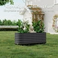 thumbnail image 5 of Towallmark Self Watering Wheeled Metal Garden Bed, Mobile Raised Planter Box with Lockable Wheels, Built in Water Storage Rolling Grow Station for Veggies, Indoor Outdoor Use, Gray, 5 of 7