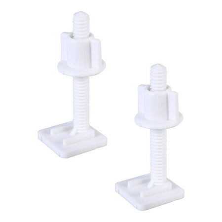 

landege 4Pcs Plastic Toilet Seat Hinge Bolt Screw with Nuts Set 27x27mm(Random Screw Style)