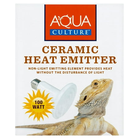 Aqua Culture Ceramic Terrarium Heat Bulb Emitter for Reptiles, Non-Light, 100 Watts