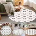 thumbnail image 5 of Round Rug 4Ft Washable Non-Slip, Black Spring Butterfly Circle Area Rugs for Living Room Bedroom, Bow Knot Indoor Floor Mats Carpet Runner for Home Decor Aesthetic, 5 of 8
