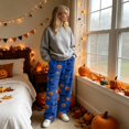 thumbnail image 4 of QWKLEAJ Halloween Pajama Pants Women Flannel Sleepwear Lounge Pants Loose Fit Elastic Waist Sleep Pants Holiday Party Casual Trousers Cute Pumpkin Ghost Print Nightwear, 4 of 6