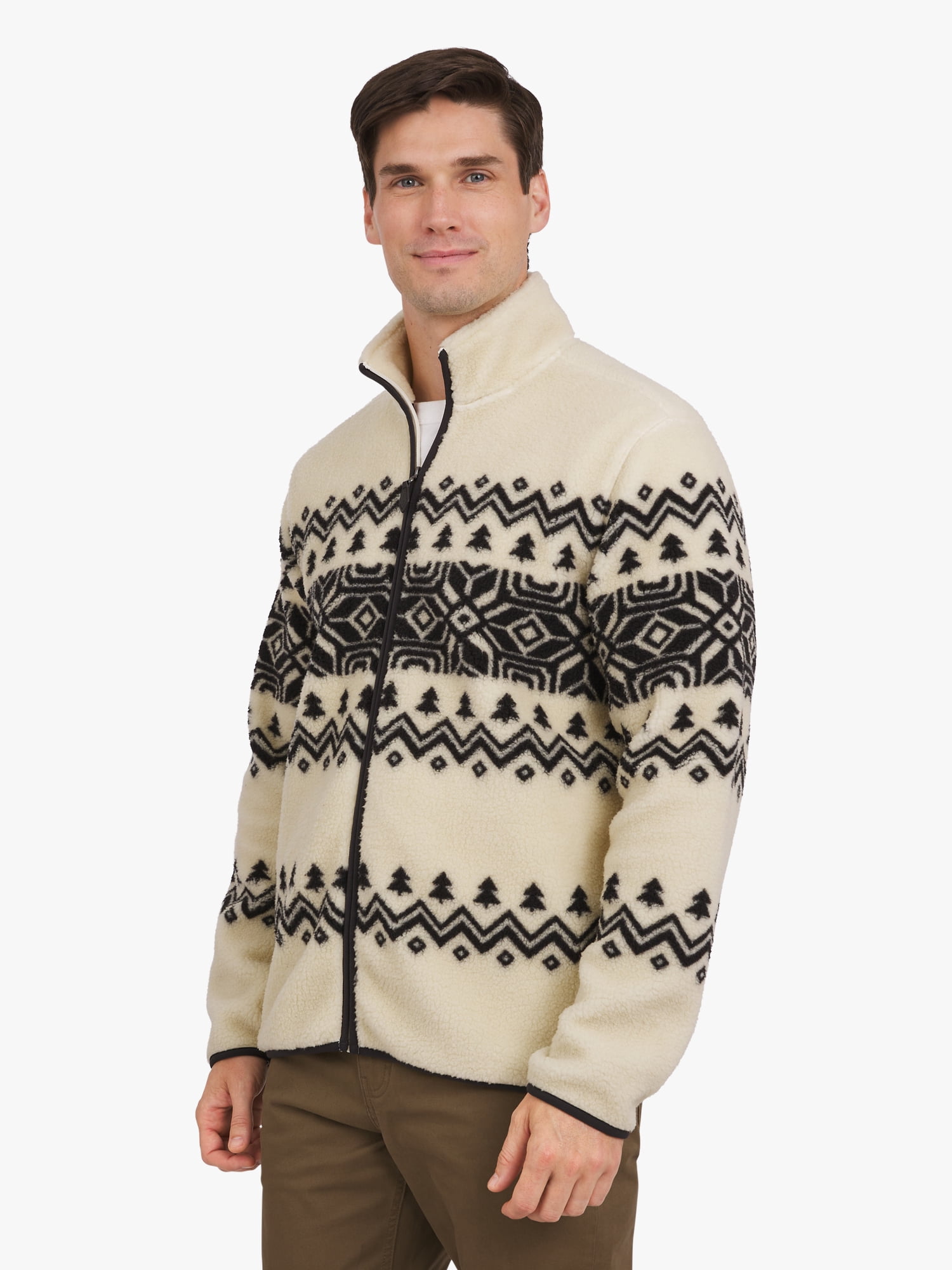 Chaps Men's & Big Men's High Pile Printed Plaid Sherpa Jacket, Sizes S-3XL