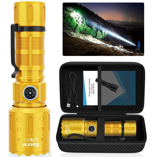 Linterna Banral de alta luminosidad recargable, 1500 m, resistente al agua