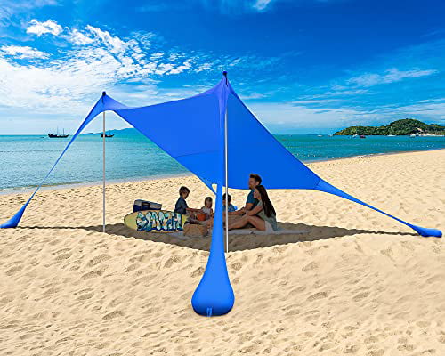 Pasinaz Beach Canopy Beach Tent Sun Shelter Pop up with uv Protection Portable Outdoors Beach Cabana Sun Umbrella Shade for 3-4 People with Carry Bag