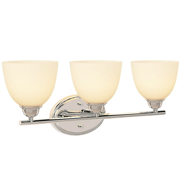 Aspen Creative 62227, Three-Light Metal Bathroom Vanity Wall Light Fixture, 24" Wide, Transitional Design in Chrome