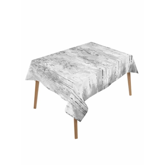 Contemporary Grey Tree Table Cloth, Abstract Art Oil Paiting Waterproof Tablecloth for Rectangle Tables, Reusable Washable Fabric Table Cover for Restaurant Kitchen Dining Tables 52"x70"
