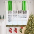 thumbnail image 3 of Curtain Valance for Windows,St. Patrick's Day Minimalist Art Kitchen Valances Rod Pocket Short Curtains,Geometric Green Stripe Line on Beige Window Treatment Panel for Bedroom Bathroom 54x18in, 3 of 7