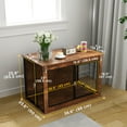 thumbnail image 3 of PawHut Meuble Cage pour Chien de 39 Pouces, avec Ouverture Supérieure Rabattable, 2 Portes, pour Chiens L, 3 of 10