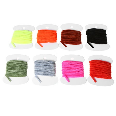 8PCS 3.0m Fly Fishing Worms Chenille Floss Line Thread Woolly Fly Tying