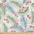 thumbnail image 1 of Luau Upholstery Fabric by the Yard, Exotic Vintage Botany Tropic Leaves and Plumeria Flowers Repetition, Decorative Fabric for DIY and Home Accents, 5 Yards, Ivory and Multicolor by Ambesonne, 1 of 4