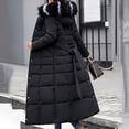 thumbnail image 6 of Baqcunre Women's Hooded Fluffy Down Jacket Long Quilted Winter Jacket Womens Padded Coat Thick Warm Puffer Jacket Parkas, 1PC Jacket Black 2XL, 6 of 6