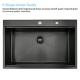 thumbnail image 6 of Bokaiya 33x22 Black Drop in Kitchen Sink Workstation, Stainless Steel Kitchen Sink 16G Single Bowl Topmount Kitchen Sink 10" Deep Sink with Cutting Board, 6 of 9