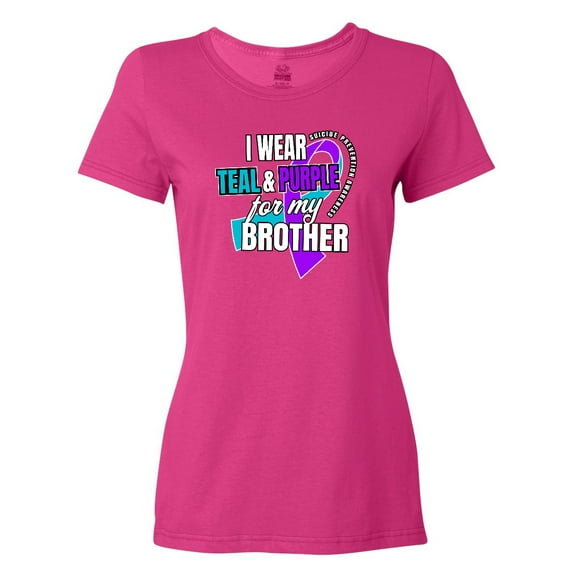 Inktastic Suicide Prevention I Wear Teal and Purple for My Brother Women's T-Shirt