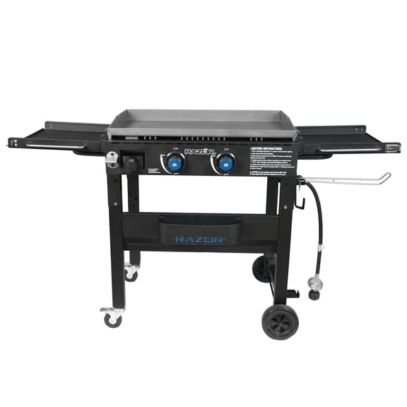 Razor Griddle Gril et Plaque de Cuisson au Gaz Portatifs à 2 Brûleurs de 30 000 BTU avec Tablettes