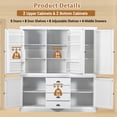thumbnail image 7 of 73" Kitchen Pantry Cabinet with 4 Drawers and 4 Cabinets, Freestanding Pantry Storage Cupboard with 8-Tiers Refrigerator Doors and Adjustable Shelves for Kitchen, ﻿White, 7 of 7