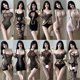 thumbnail image 2 of Lencería erótica Sexy para mujer, Body de malla de rejilla porno, perspectiva femenina, medias de peluche elásticas huecas sin entrepierna, 2 of 5